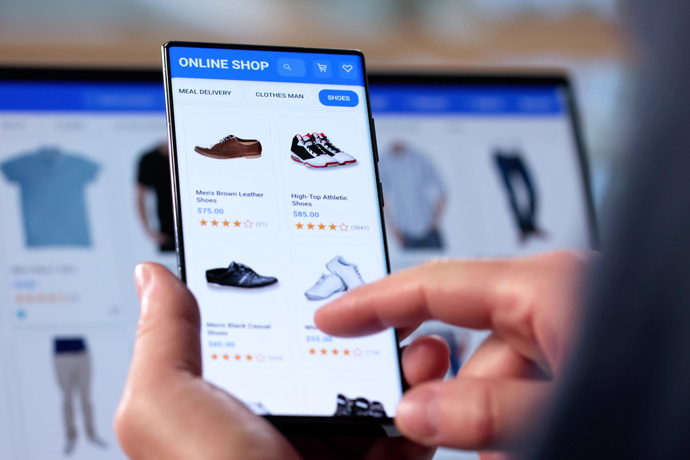 Online shopping using smartphone