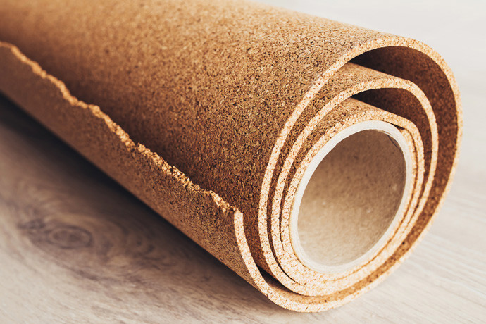 Cork underlay for laying flooring 