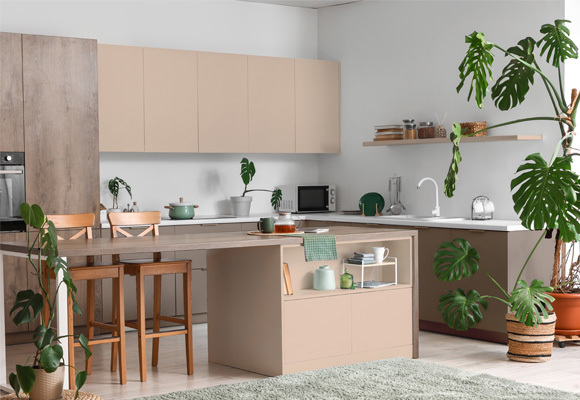 Kitchen with natural hues interior
