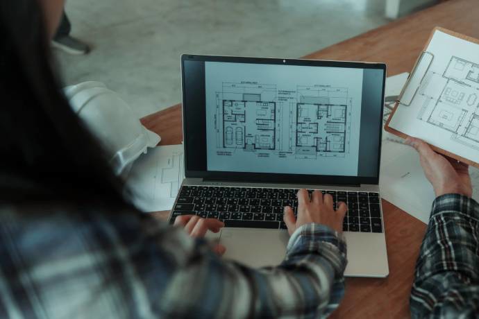A photo of a blueprint