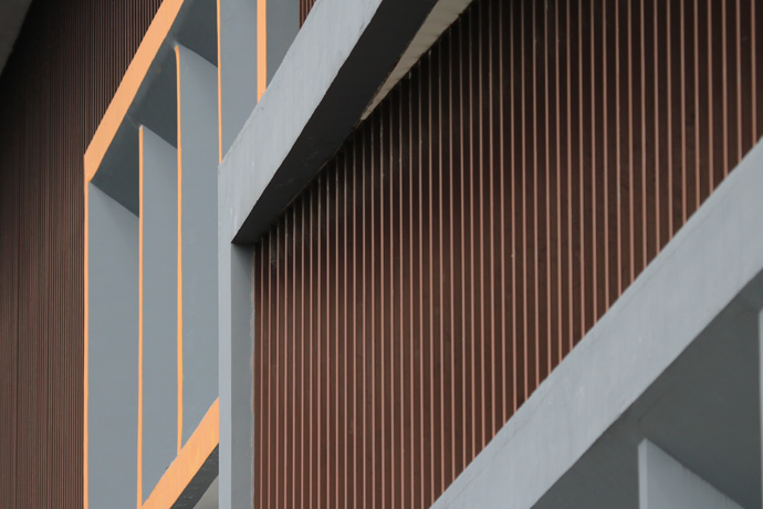 Building with wood panels