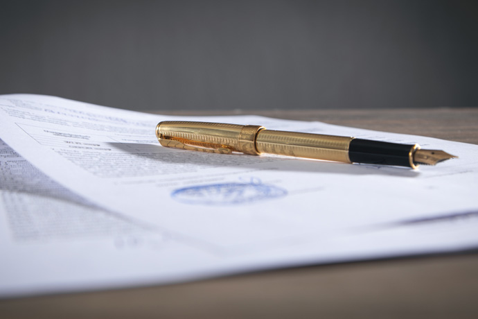 Pen and Paper with stamp