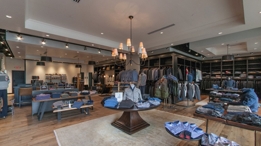 custom woodworking design at mens retail store