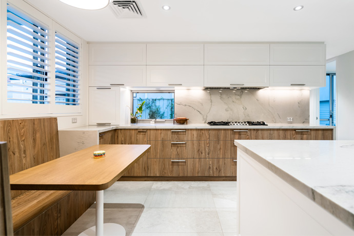 wooded design banquette 